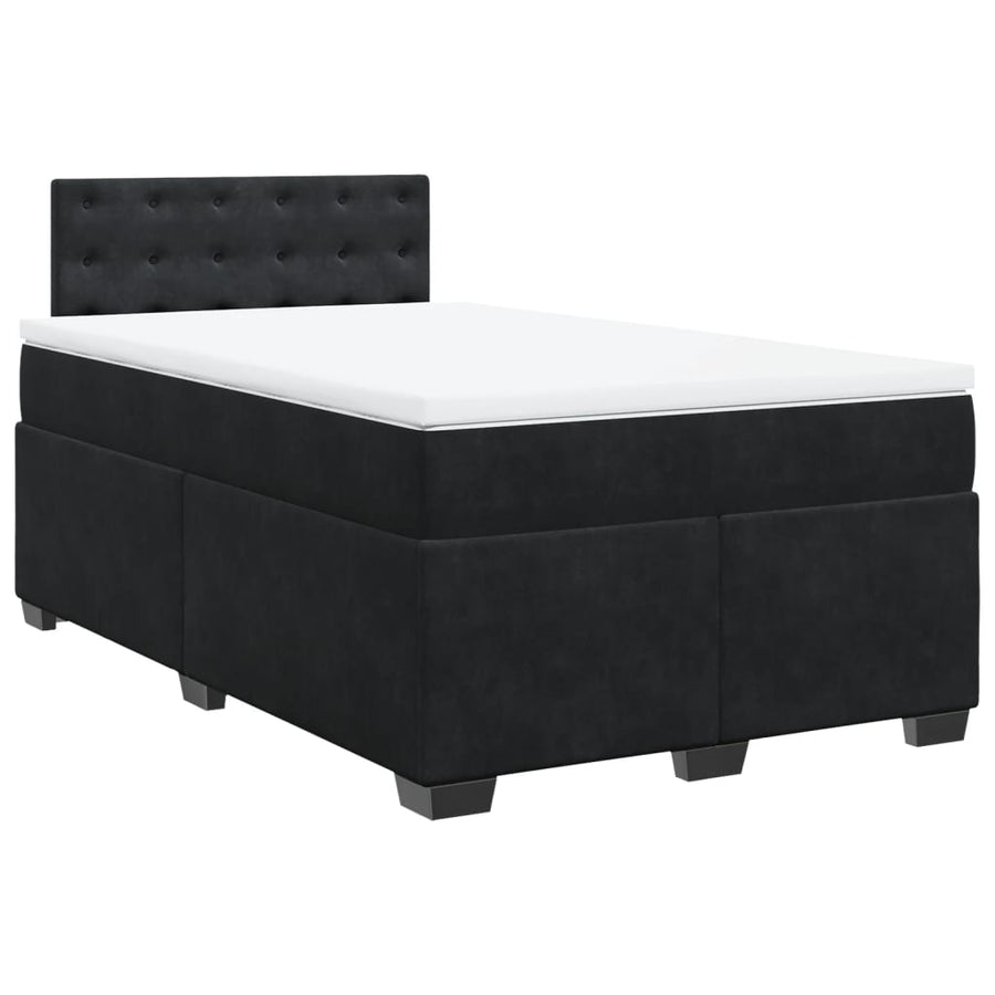 Boxspring met matras fluweel zwart 120x190 cm