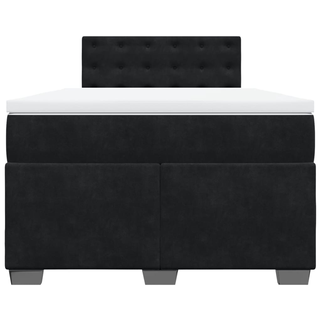 Boxspring met matras fluweel zwart 120x190 cm