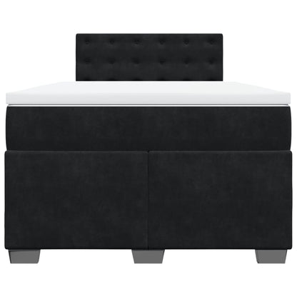 Boxspring met matras fluweel zwart 120x190 cm