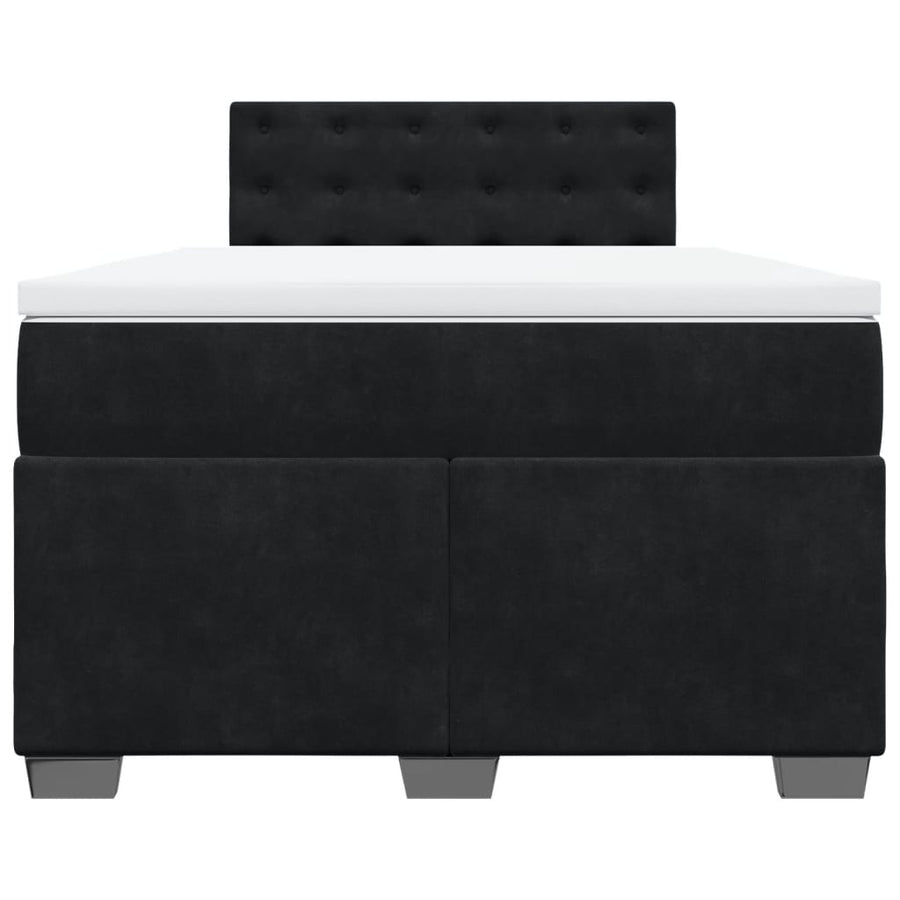 Boxspring met matras fluweel zwart 120x190 cm