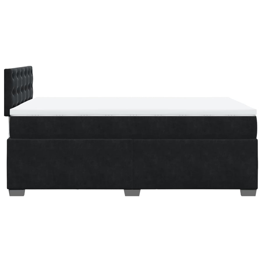 Boxspring met matras fluweel zwart 120x190 cm