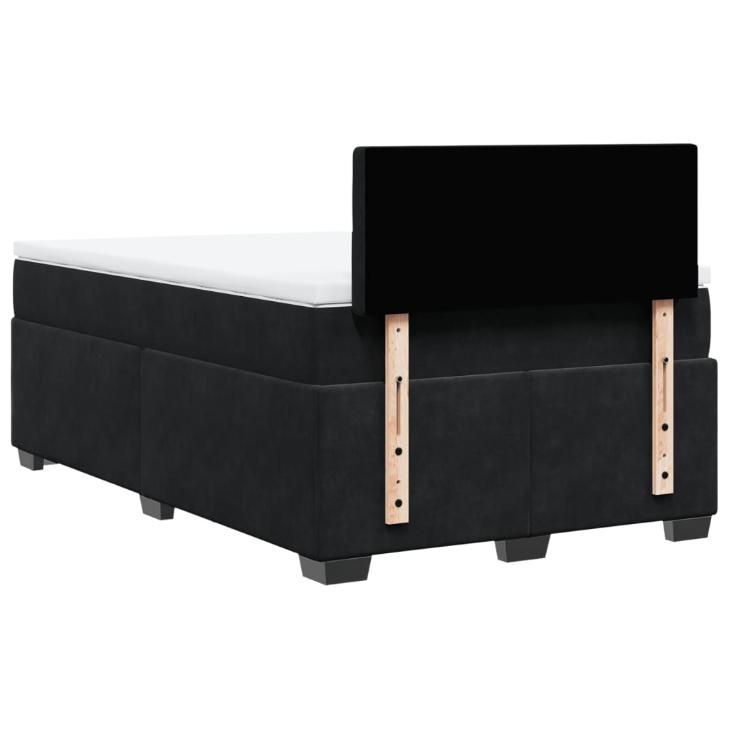 Boxspring met matras fluweel zwart 120x190 cm