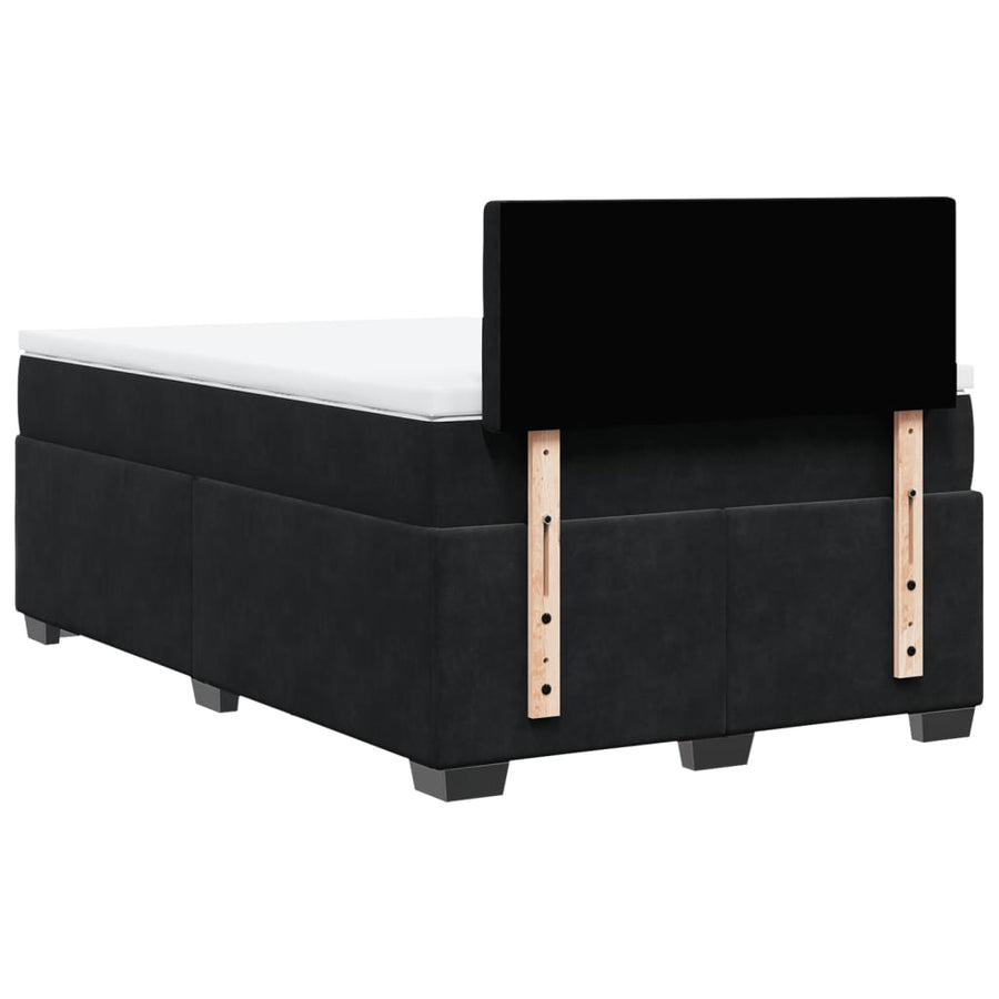 Boxspring met matras fluweel zwart 120x190 cm