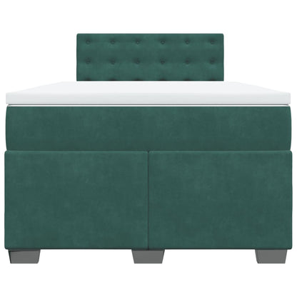 Boxspring met matras fluweel donkergroen 120x190 cm