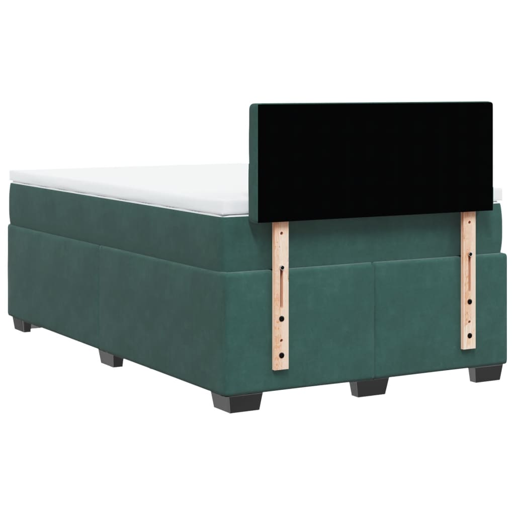 Boxspring met matras fluweel donkergroen 120x190 cm