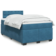 Boxspring met matras 120x190 cm donkerblauw fluweel