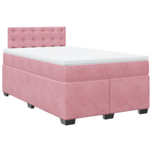 Boxspring met matras fluweel roze 120x190 cm