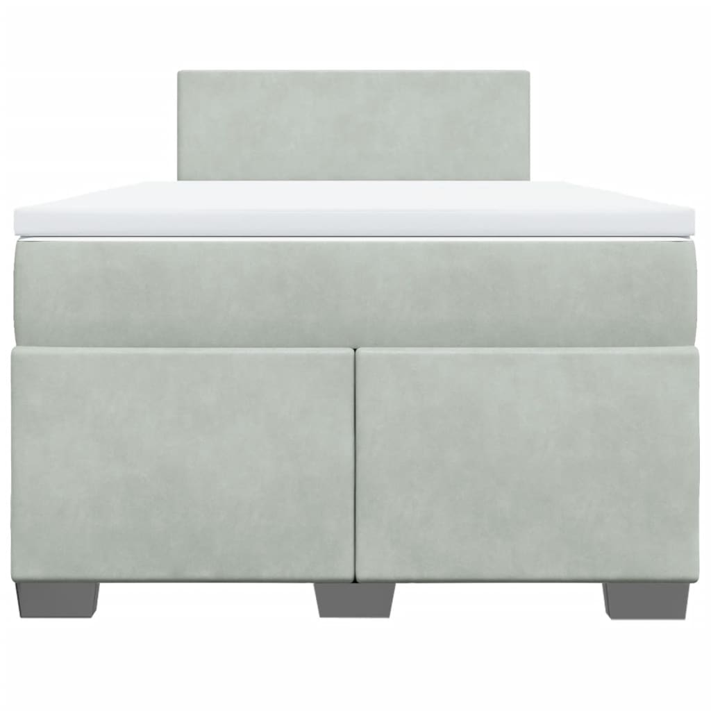 Boxspring met matras fluweel lichtgrijs 120x200 cm