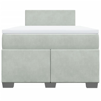 Boxspring met matras fluweel lichtgrijs 120x200 cm