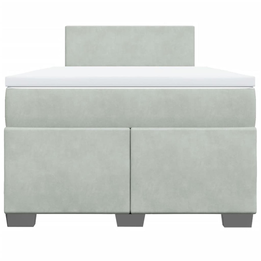 Boxspring met matras fluweel lichtgrijs 120x200 cm