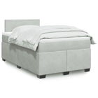 Boxspring met matras fluweel lichtgrijs 120x200 cm