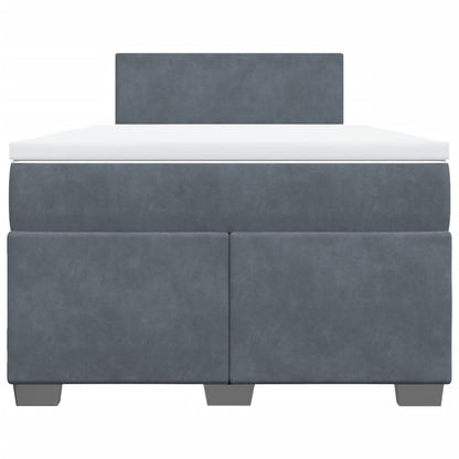 Boxspring met matras fluweel donkergrijs 120x200 cm