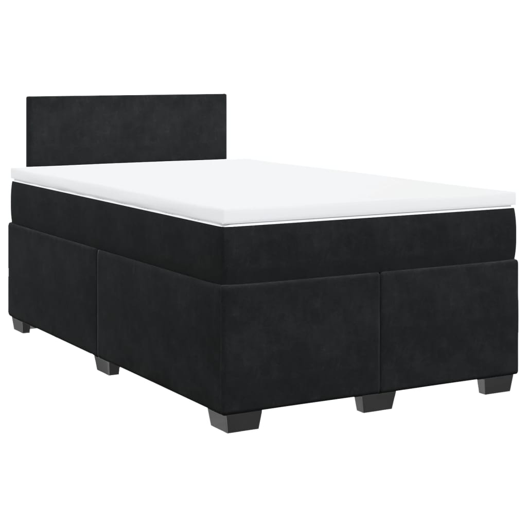 Boxspring met matras fluweel zwart 120x200 cm