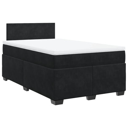 Boxspring met matras fluweel zwart 120x200 cm