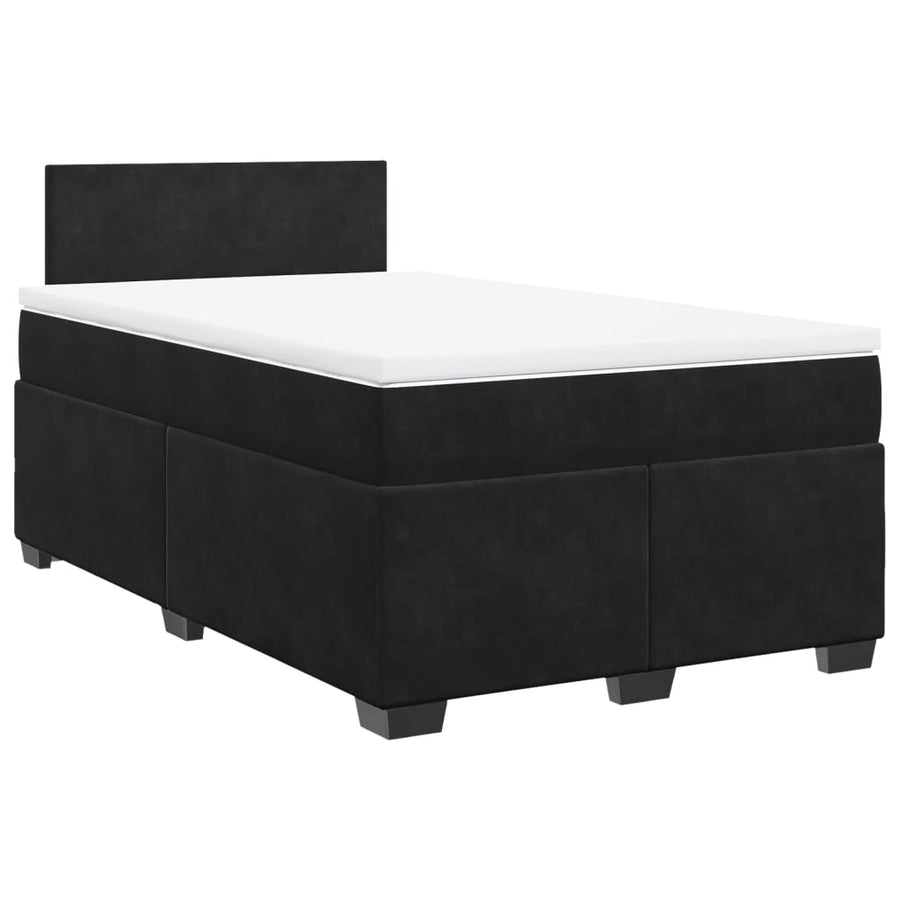 Boxspring met matras fluweel zwart 120x200 cm