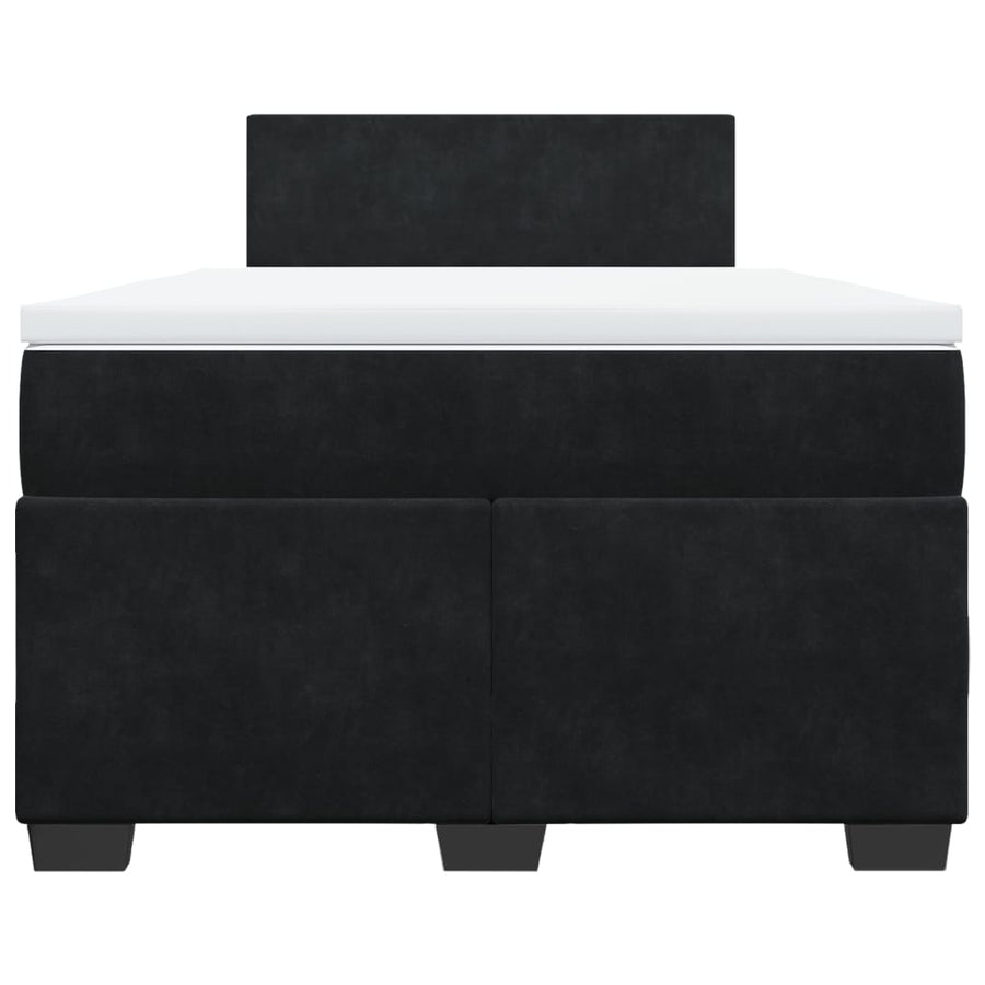 Boxspring met matras fluweel zwart 120x200 cm