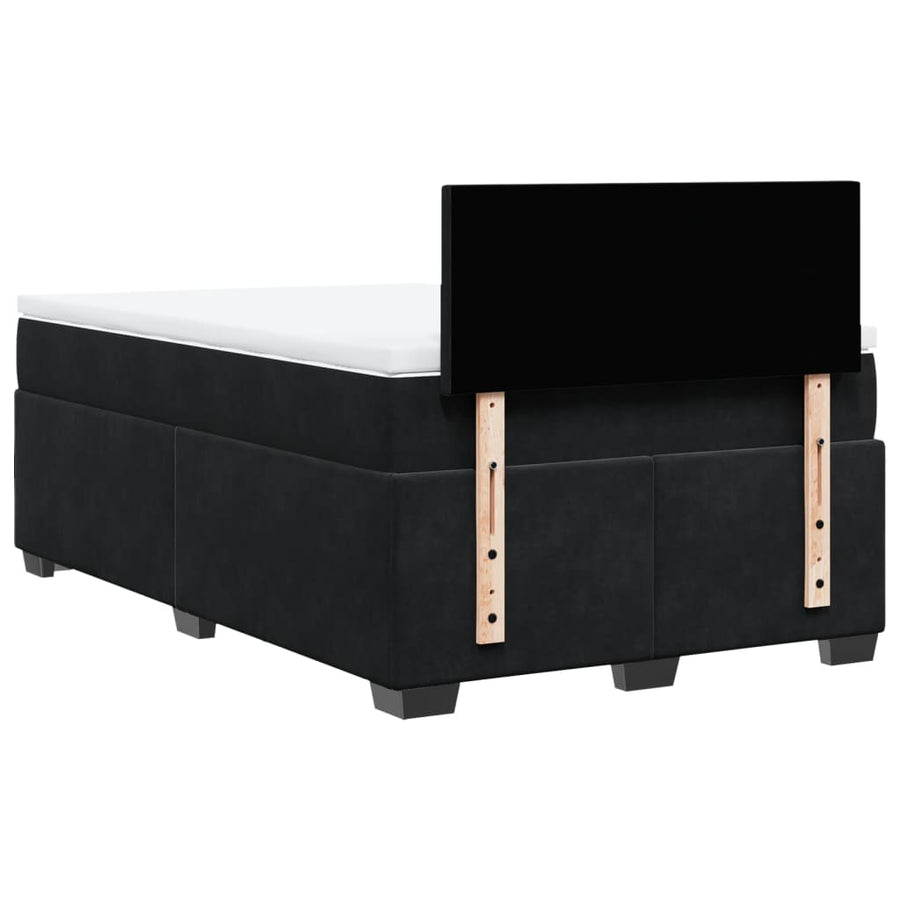 Boxspring met matras fluweel zwart 120x200 cm