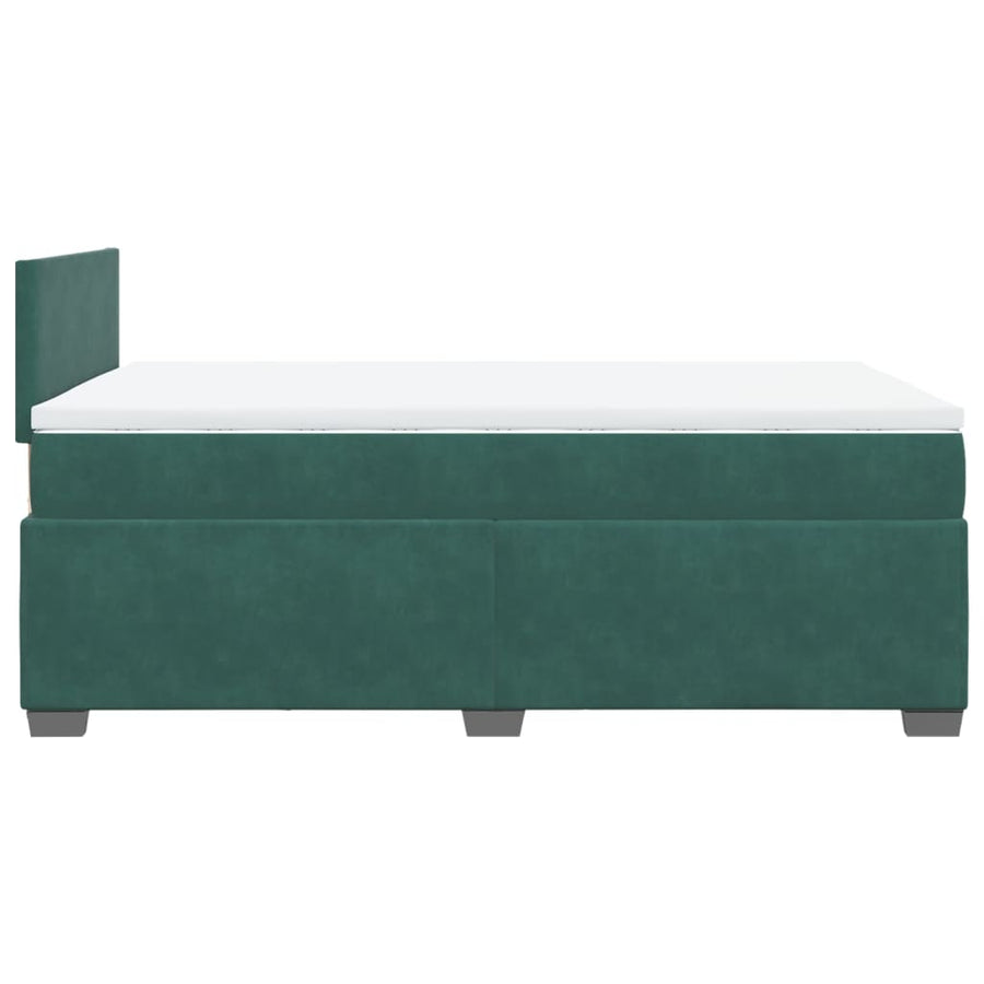 Boxspring met matras fluweel donkergroen 120x200 cm