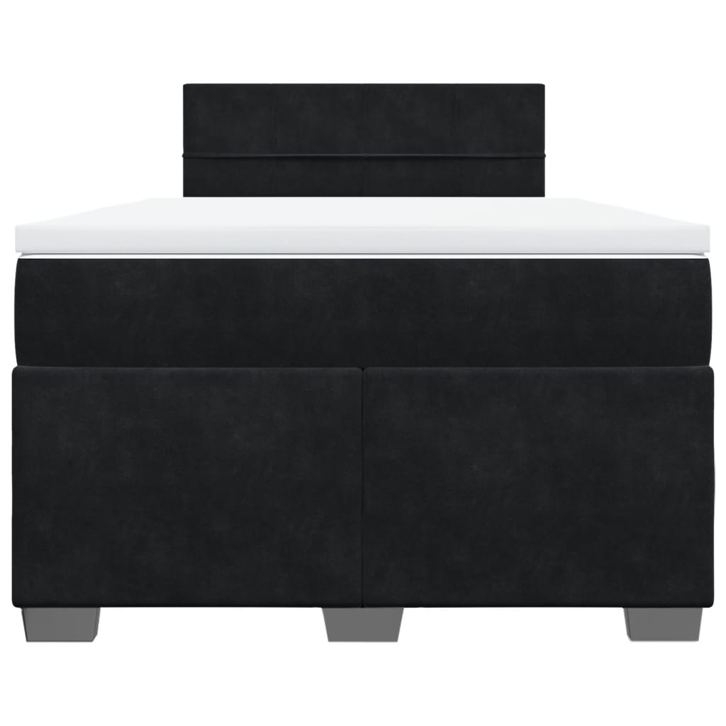 Boxspring met matras fluweel zwart 120x200 cm