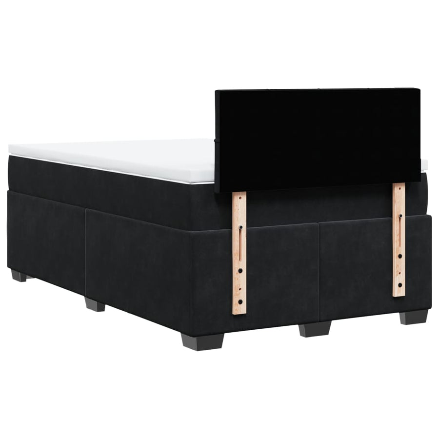 Boxspring met matras fluweel zwart 120x200 cm
