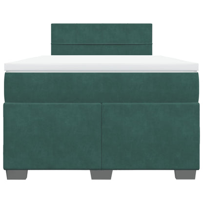 Boxspring met matras fluweel donkergroen 120x200 cm