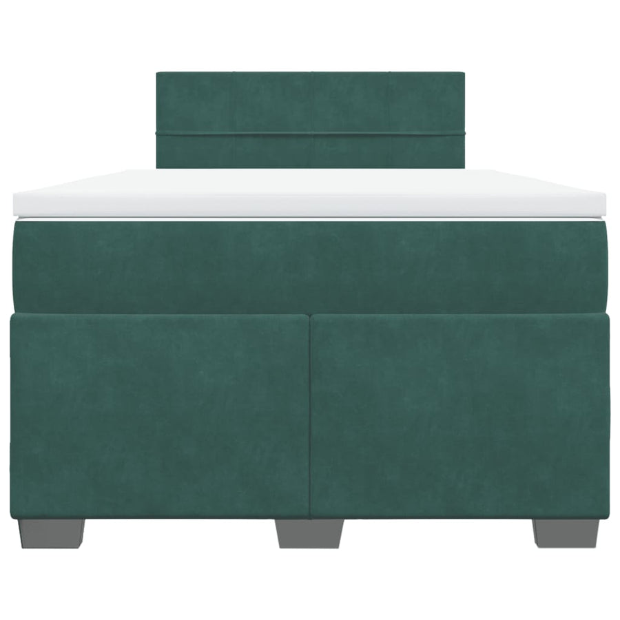Boxspring met matras fluweel donkergroen 120x200 cm