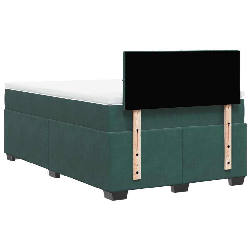 Boxspring met matras fluweel donkergroen 120x200 cm