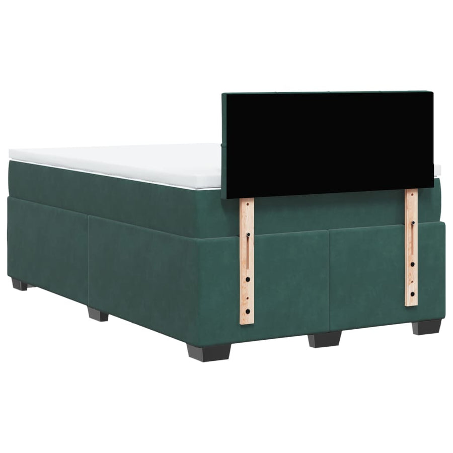 Boxspring met matras fluweel donkergroen 120x200 cm