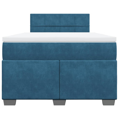 Boxspring met matras fluweel donkerblauw 120x200 cm