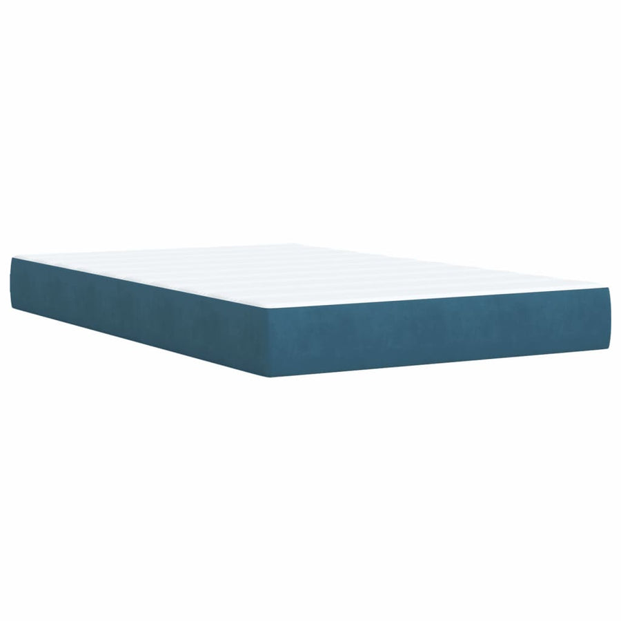 Boxspring met matras fluweel donkerblauw 120x200 cm