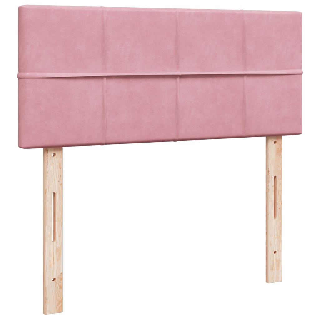 Boxspring met matras fluweel roze 120x200 cm