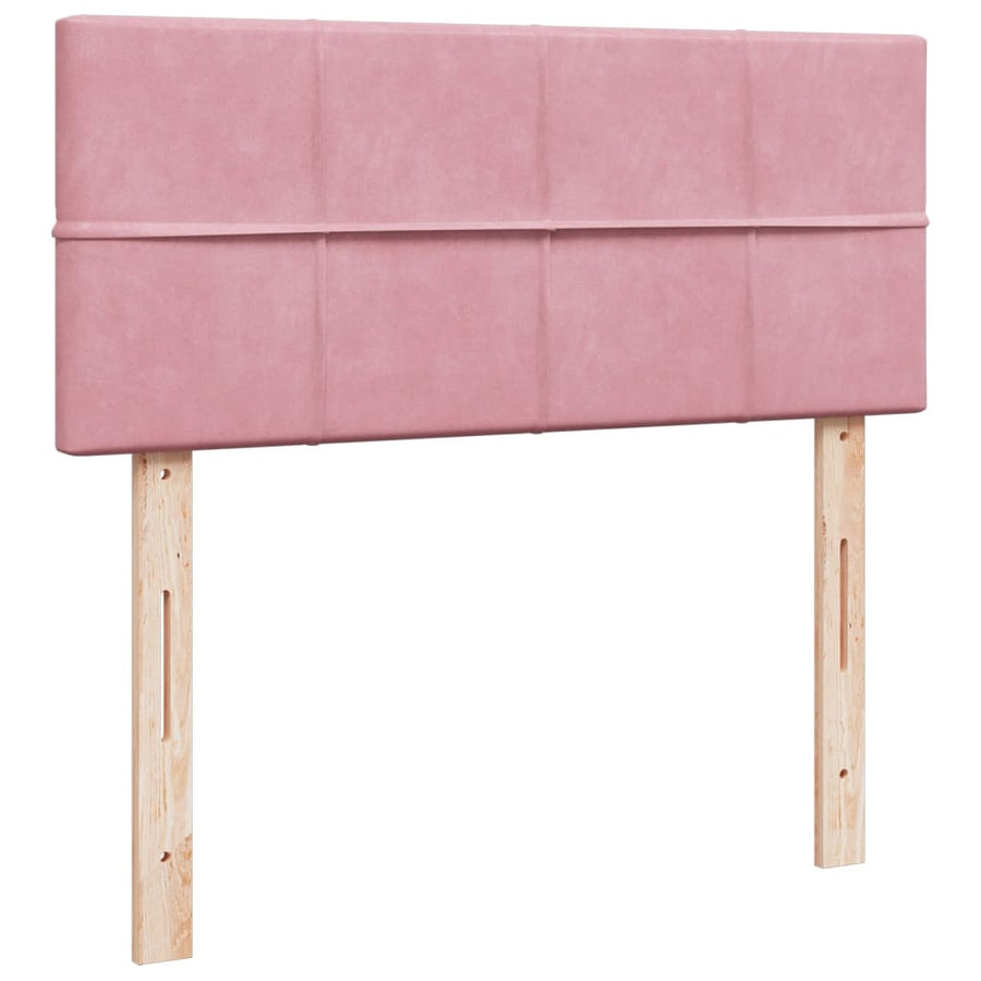 Boxspring met matras fluweel roze 120x200 cm