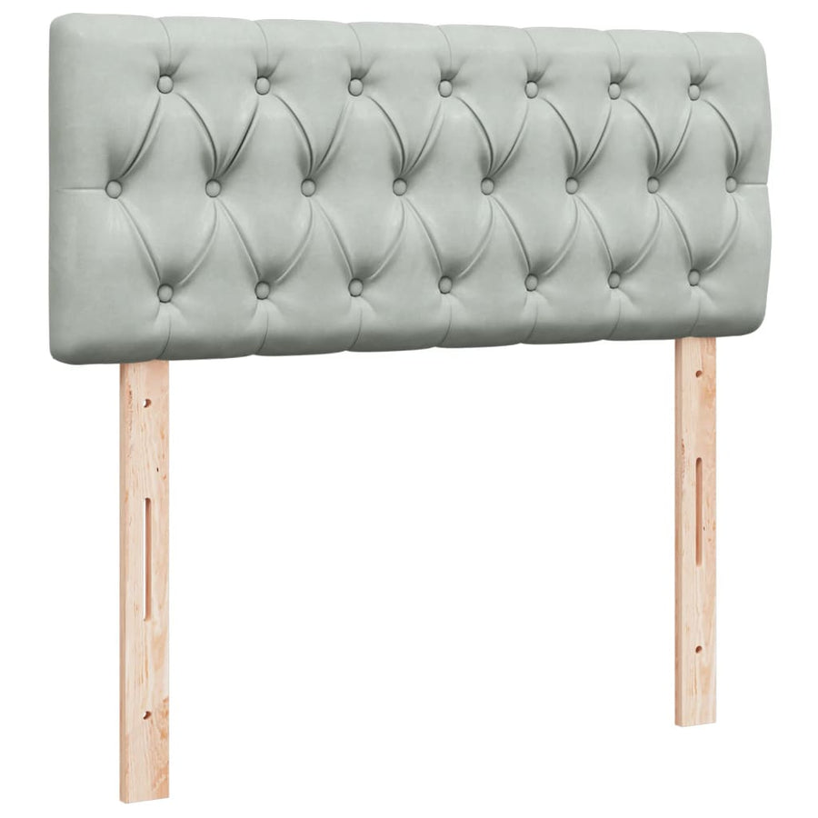 Boxspring met matras fluweel lichtgrijs 120x200 cm