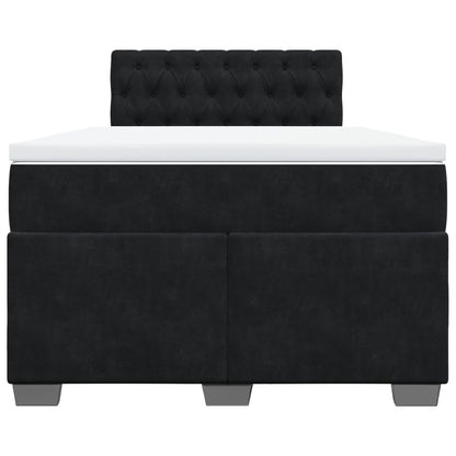 Boxspring met matras fluweel zwart 120x200 cm