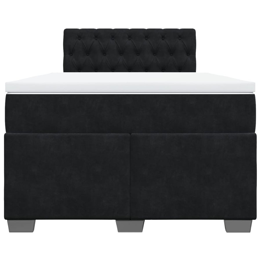 Boxspring met matras fluweel zwart 120x200 cm