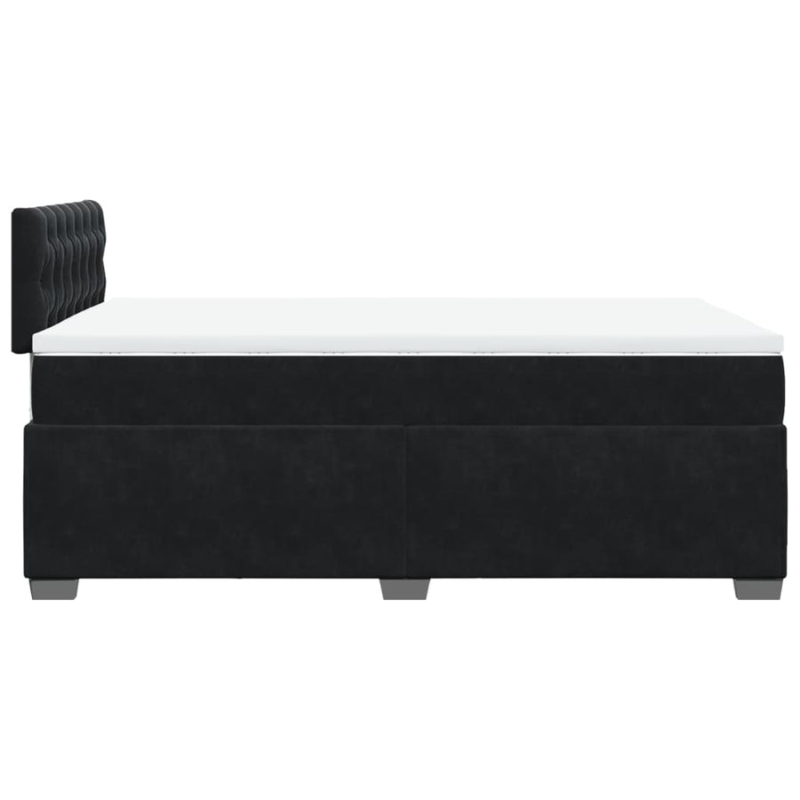 Boxspring met matras fluweel zwart 120x200 cm