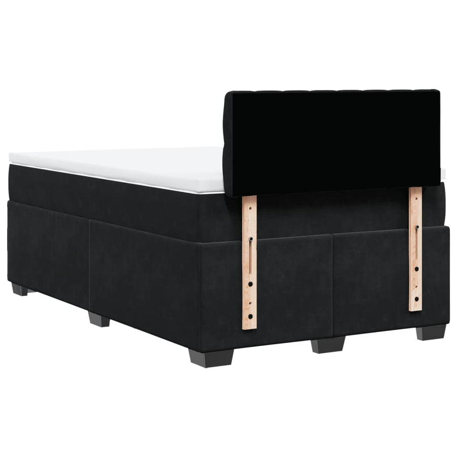 Boxspring met matras fluweel zwart 120x200 cm