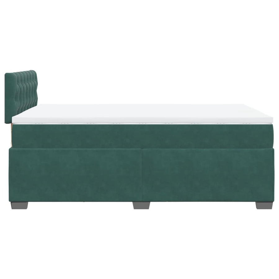 Boxspring met matras fluweel donkergroen 120x200 cm