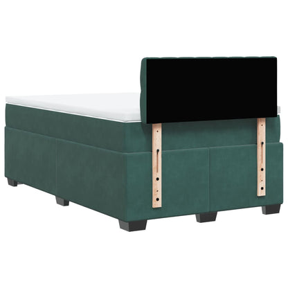 Boxspring met matras fluweel donkergroen 120x200 cm
