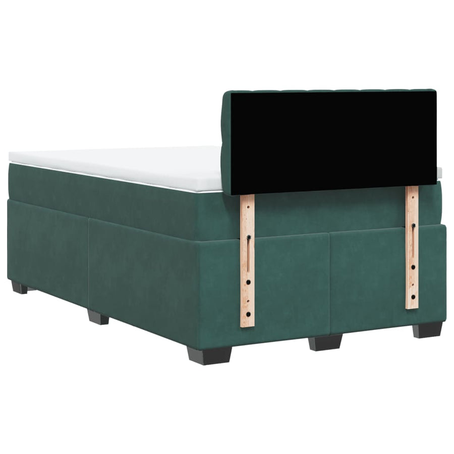 Boxspring met matras fluweel donkergroen 120x200 cm