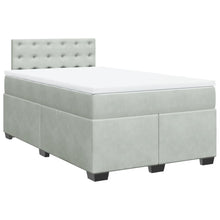 Boxspring met matras fluweel lichtgrijs 120x200 cm