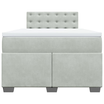 Boxspring met matras fluweel lichtgrijs 120x200 cm