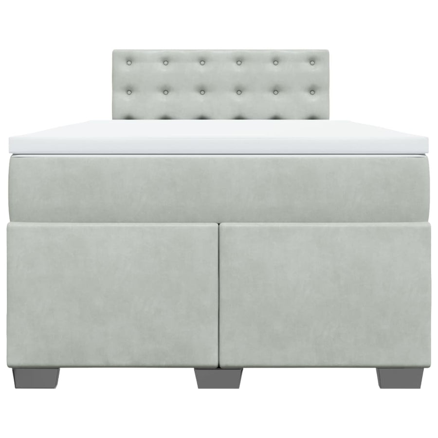 Boxspring met matras fluweel lichtgrijs 120x200 cm