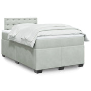 Boxspring met matras 120x200 cm lichtgrijs fluweel