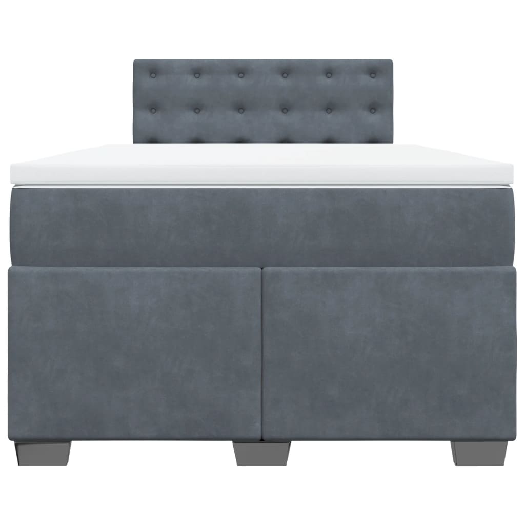 Boxspring met matras fluweel donkergrijs 120x200 cm