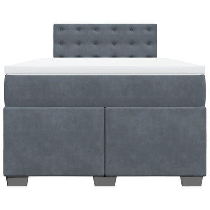 Boxspring met matras fluweel donkergrijs 120x200 cm