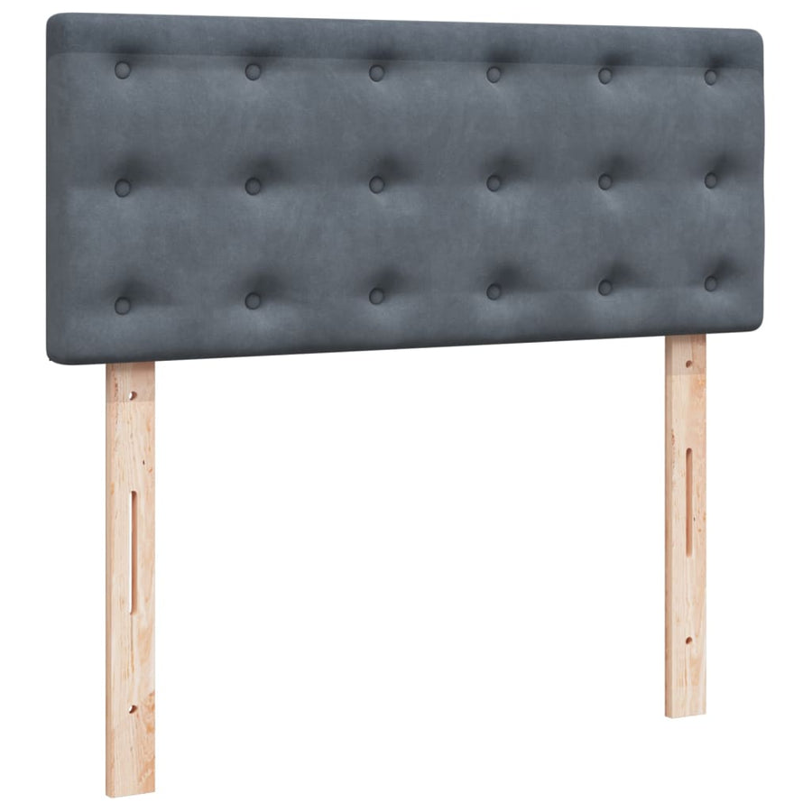 Boxspring met matras fluweel donkergrijs 120x200 cm