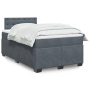 Boxspring met matras 120x200 cm donkergrijs fluweel