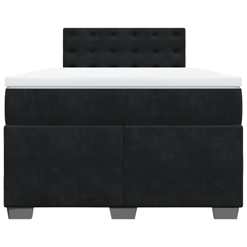 Boxspring met matras fluweel zwart 120x200 cm