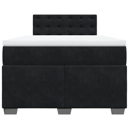Boxspring met matras fluweel zwart 120x200 cm